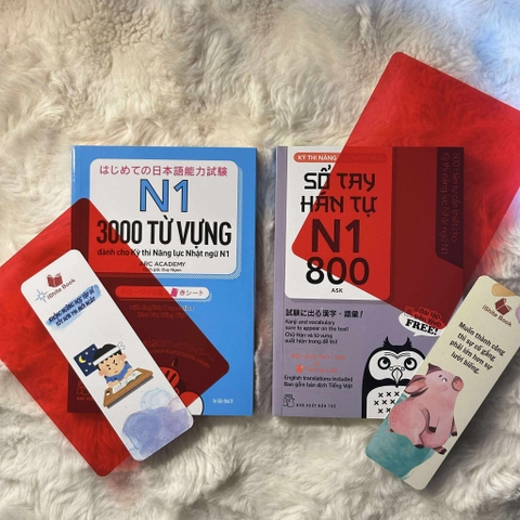 Combo sổ tay tango 3000 từ vựng N1 và 800 hán tự N1 (Tặng kèm File nghe + Tấm thẻ đỏ)