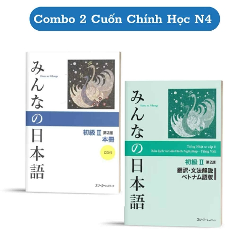 Combo Minnano Nihongo sơ cấp 2: Sách Giáo Khoa + Sách Bài Tập