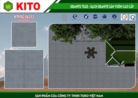 Gạch lát sân vườn Kito 60x60 KTPSG 66253