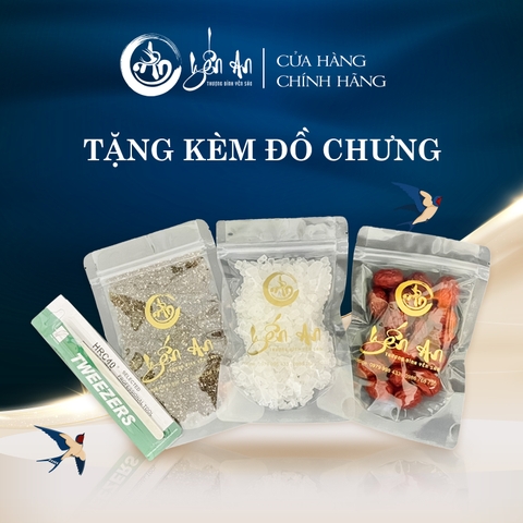 [Yến An Tặng Đường] - Yến Tinh Chế - Sợi Ngắn loại 100g tặng Đường thốt nốt 150g