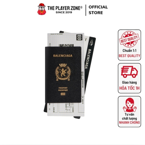 Ví Passport Balenciaga Long Wallet 2 Ticket In Black - Đen
