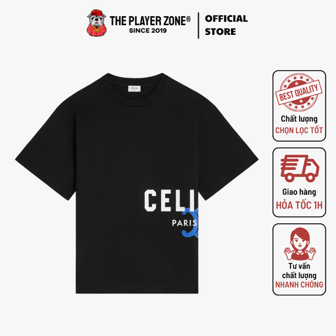 Áo Thun Celine T-SHIRT IN COTTON JERSEY - Đen