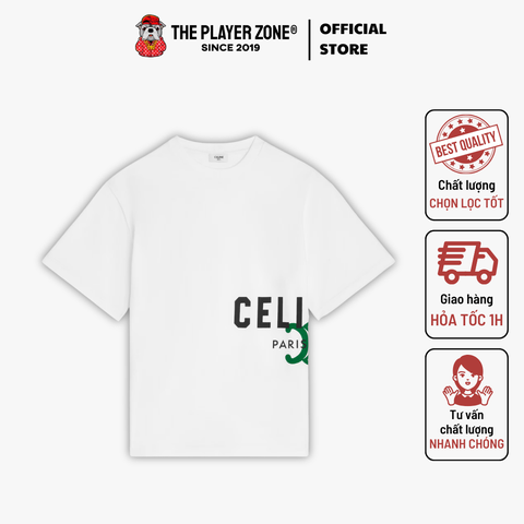 Áo Thun Celine T-SHIRT IN COTTON JERSEY - Trắng