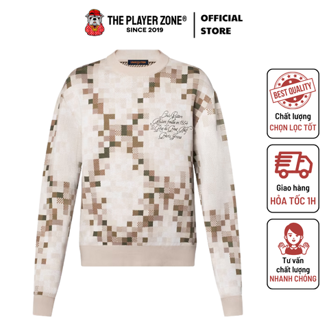 Áo Sweater LV Louis Vuitton Graphic Crewneck - Cream
