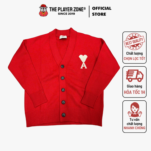 Áo Cardigan Ami Paris Ami De Coeur - Đỏ