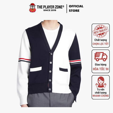 Áo Cardigan Thom Browne Two-Sleeve Striped