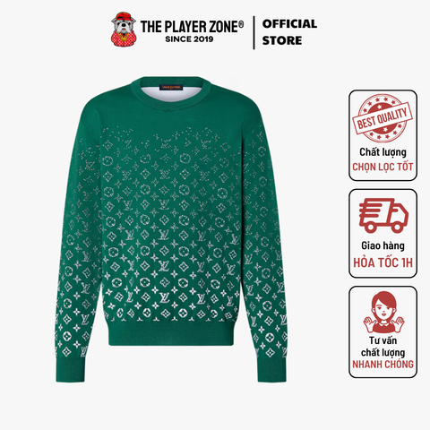 Áo Sweater LV Monogram Gradient Cotton Crewneck - Green