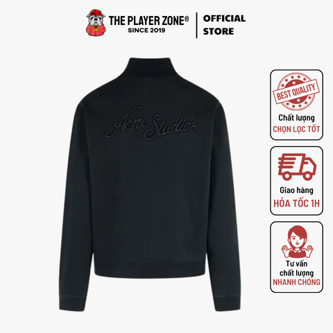 Áo Khoác Acne Studios Embroidered Logo Full-Zip - Đen