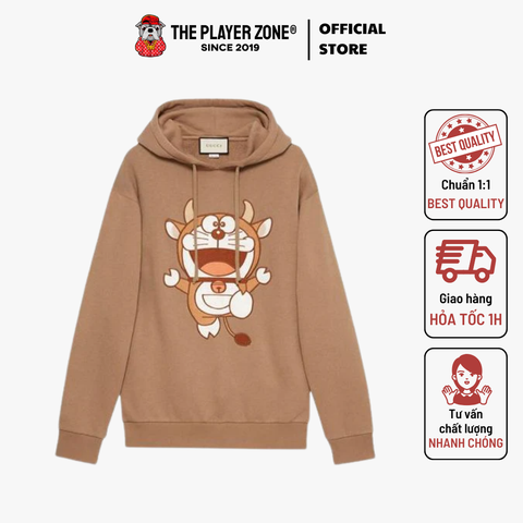 Áo Hoodie Gucci x Doraemon Hooded Sweatshirt 'Brown' 615061-XJDIO-2597