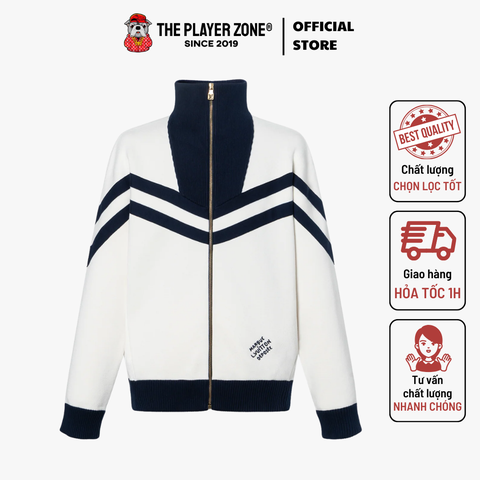 Áo Khoác Knitted Cotton Sailor Blouson - Trắng ( Navy )