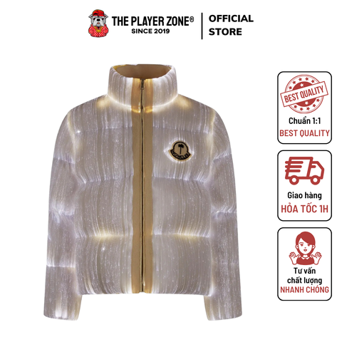Áo khoác phao MONCLER x PALM ANGELS Maya 70 Jacket Light Glow Illuminate Coat Bright - White