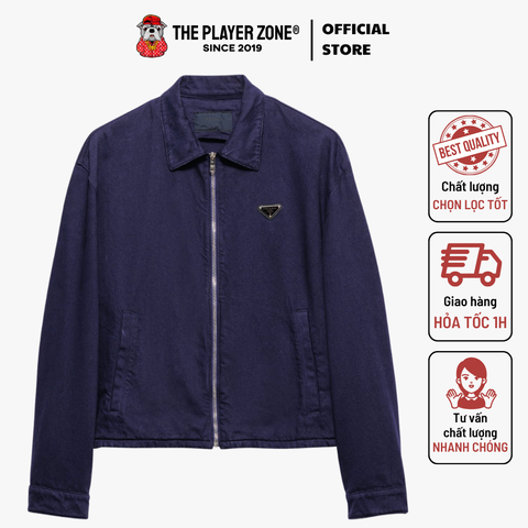 Áo Khoác Prada Men's Old Denim Zip Jacket - Navy