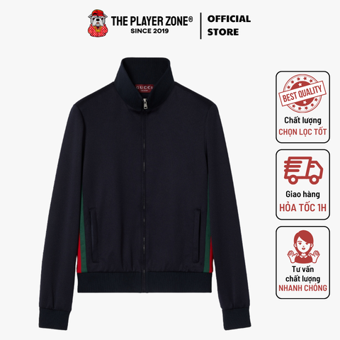 Áo Khoác Technical jersey zip jacket with Web - Navy