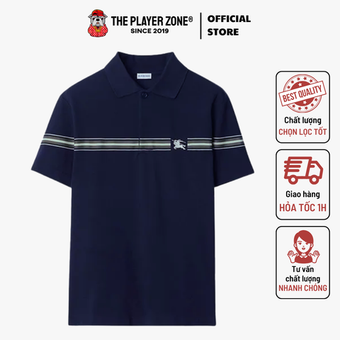 Áo Polo Burberry Ekd Stripe Polo Shirt - Đen