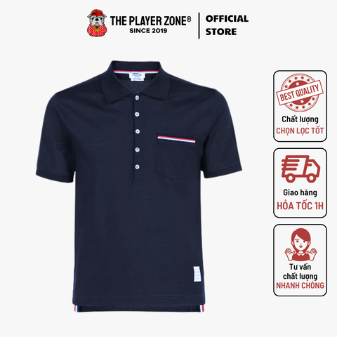 Áo Polo Cotton-jersey polo shirt - Navy