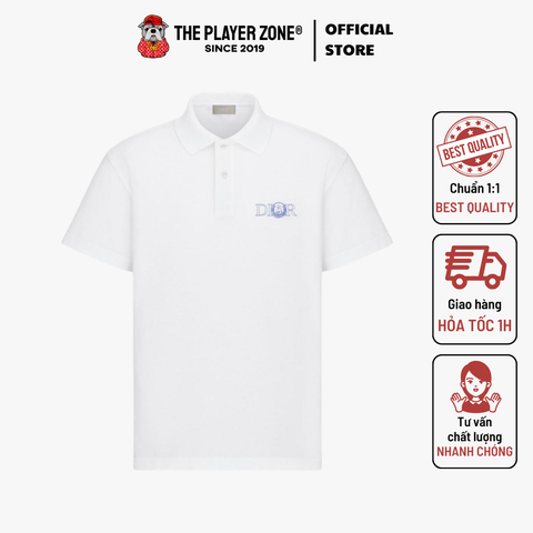 Áo Polo Dior White Cotton Piqué - White