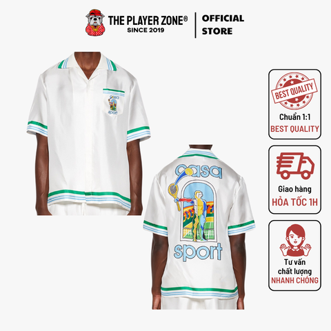 Áo Sơ Mi Casablanca Casa Sport Silk Shirt - White