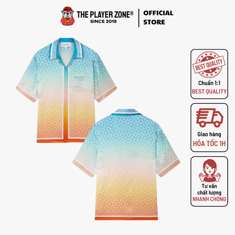 Áo Sơ Mi Casablanca Gradient Monogram Silk Shirt
