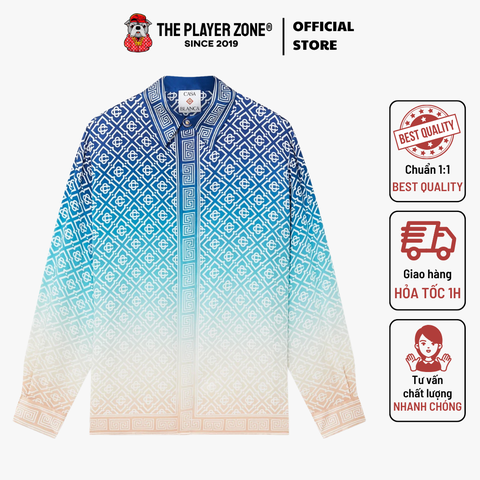 Áo sơ mi Casablanca Jacquard Gradient Long Sleeve Silk Shirt