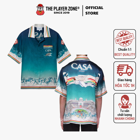 Áo Sơ Mi Casablanca La Deesse Du Stade Printed Silk