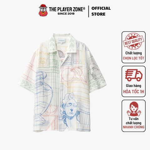 Áo Sơ Mi Casa Long Sleeve Cuban Collar Shirt - Trắng