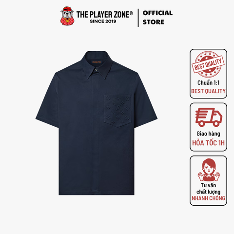 Áo sơ mi LV Monogram Pocket Short-Sleeved Shirt - Navy