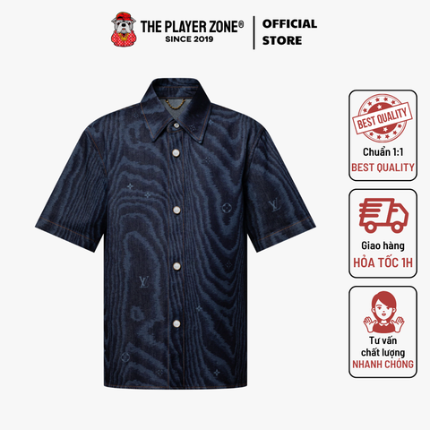Áo sơ mi LV Short-Sleeved Denim Shirt - Ready-to-Wear 1AHVVL - navy