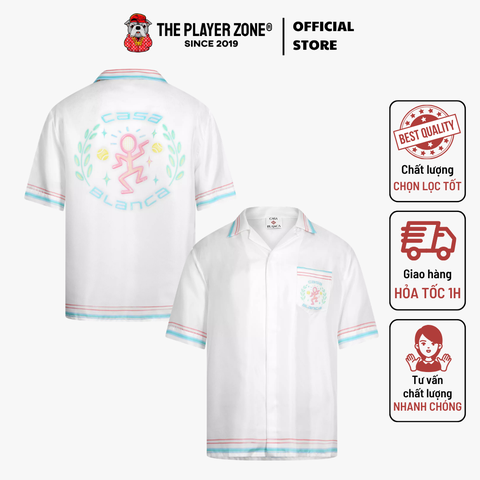 Áo Sơ Mi Men's Dance Joy Short Sleeve Bowling Shirt - Trắng