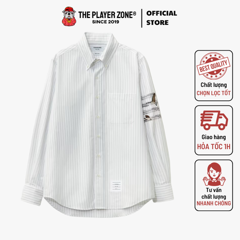 Áo Sơ Mi Thom Browne Cotton Embroidered Geese Shirt