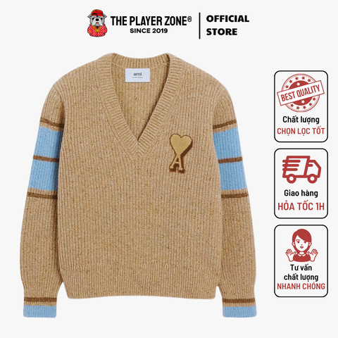 Áo Sweater Ami Brown Wool College - Brown