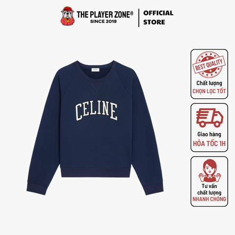 Áo Sweater Celine Regular Cotton Fleece - Navy