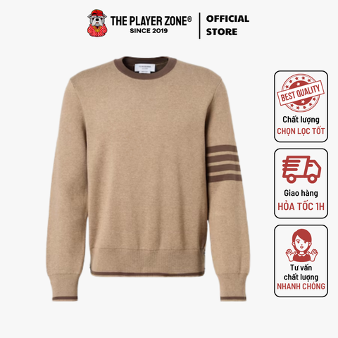 Áo Sweater Milano Stitch 4-Bar Pullover Thom Browne - brown