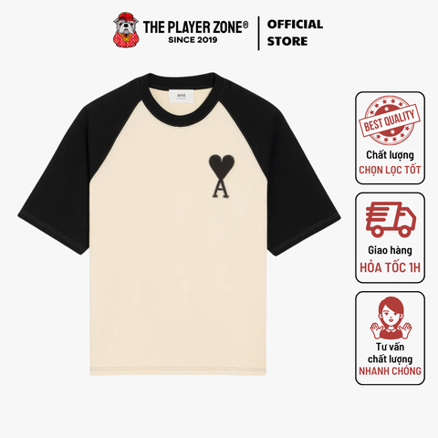 Áo Thun Ami White Cotton Short Sleeves Ami De Coeur T-shirt - Be