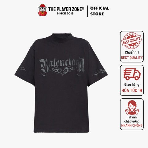 Áo Thun Balenciaga Medium Fit T-Shirt Tacky Vintage Jersey - Đen