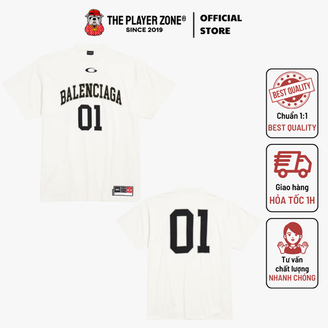 Áo Thun Balenciaga Men's Basketball Series Oversized T-Shirt - Trắng