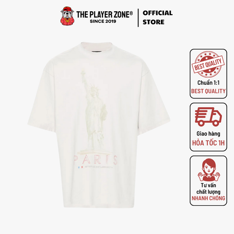 Áo Thun Balenciaga Off-White 'Paris Liberty' T-Shirt - Trắng