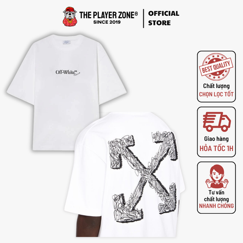 Áo Thun Black Scribble Arrow Skate T-shirt - Trắng