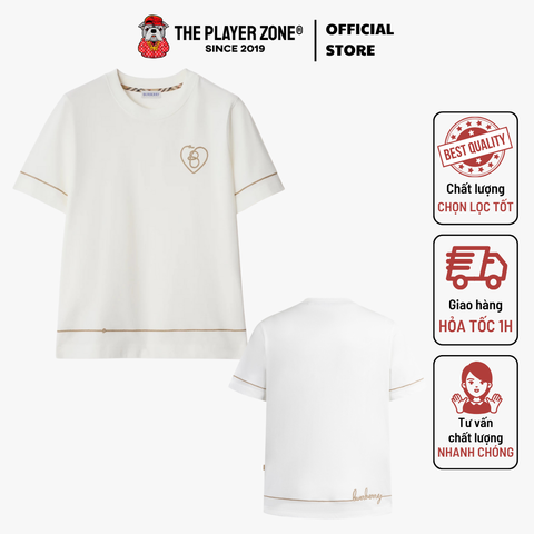 Áo Thun Burberry B Heart Cotton T-shirt - White