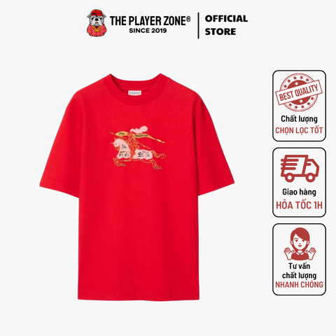 Áo Thun Horse Embroidered Cotton T-Shirt - Đỏ