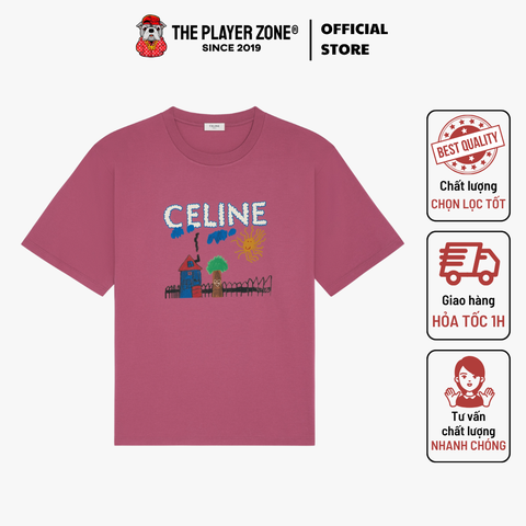 Áo Thun Celine Loose T-Shirt In Cotton Jersey - Pink