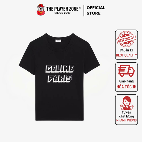 Áo Thun Celine  Regular T Shirt In Cotton Jersey - Đen