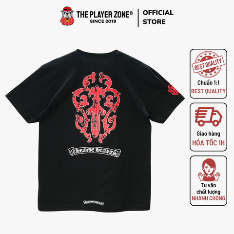 Áo thun Chrome Hearts Red Dagger Logo Tee - Đen