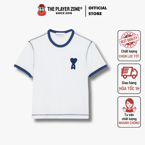 Áo thun Coeur short sleeves t-shirt in lightweight cotton jersey- trắng