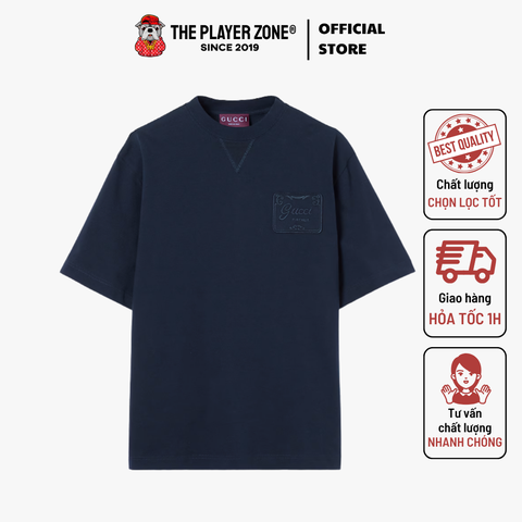 Áo Thun Cotton jersey T-shirt with embroidery - navy