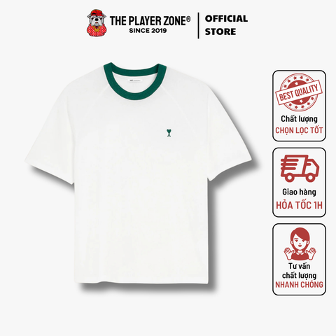 Áo thun de Coeur short sleeves t-shirt in mercerized jersey- trắng