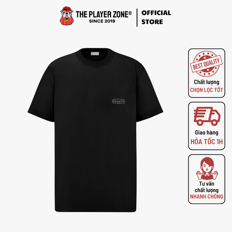 Áo Thun CD Box T-Shirt, Relaxed Fit Black Cotton Jersey - Đen