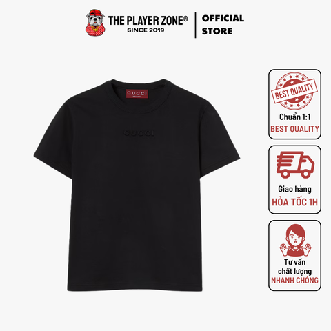Áo thun Gucci Cotton jersey T-shirt with embroidery - Đen