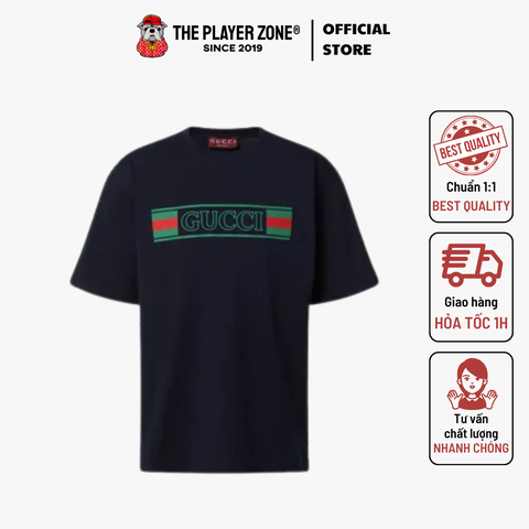 Áo Thun Gucci Gucci Herren T-Shirt aus Baumwolljersey Regular Fit in blau kaufen - Navy