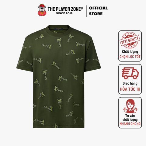 Áo Thun Louis Vuitton LV Jacquard Cotton T-Shirt - Green