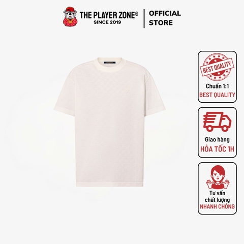 Áo thun LV Damier Cotton Pique - Trắng